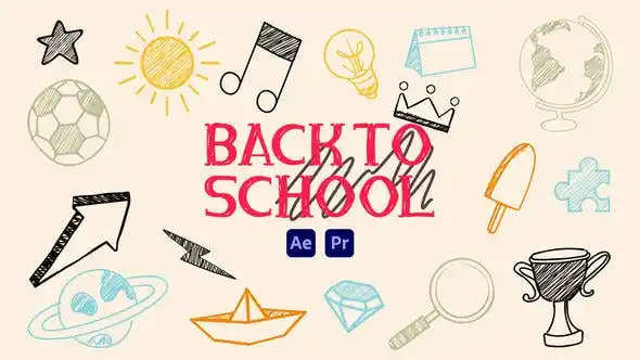 videohive back to school scribble icons