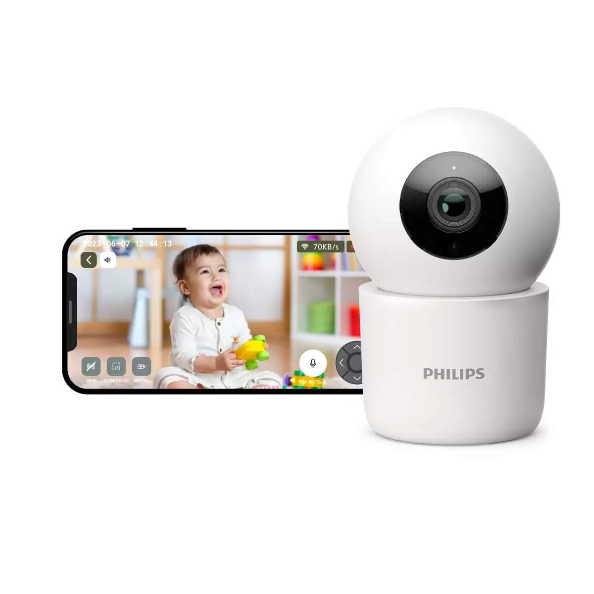 PHILIPS 3MP Wi-Fi Indoor 360 Degree Security Camera